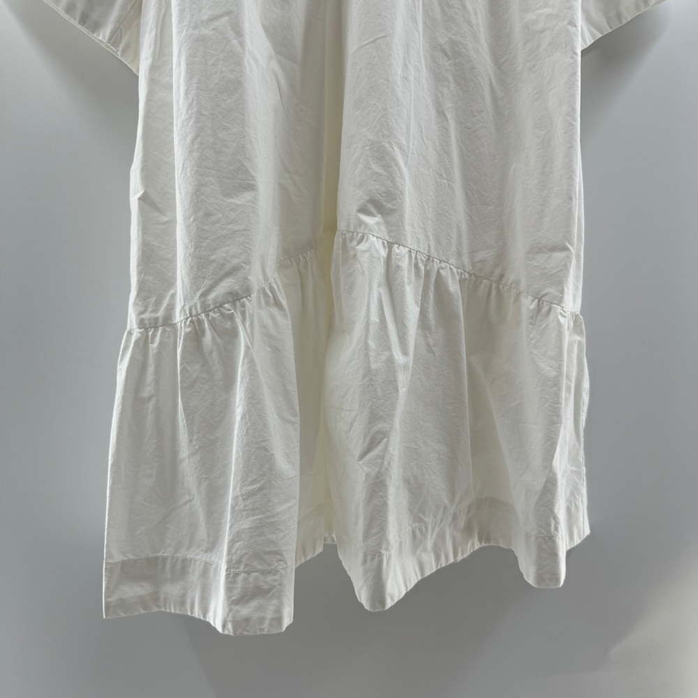 A New Day White Puff Sleeve V-Neck Knee-Length Dress with Pockets Size Large - Picture 3 of 10